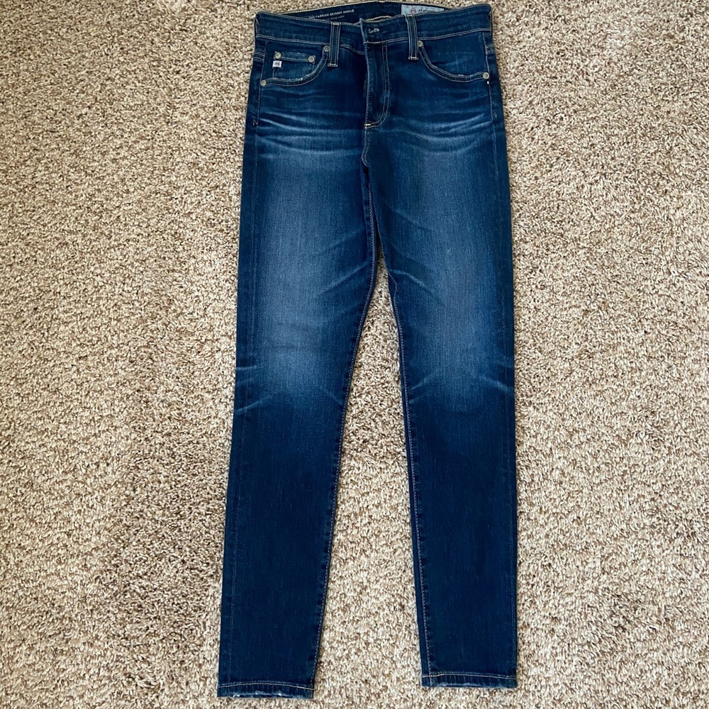 AG “The Farrah” High Rise Skinny Ankle Jeans
